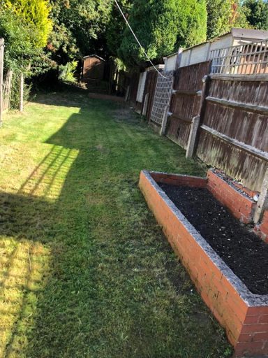 Cared-for flower bed with weeds removed