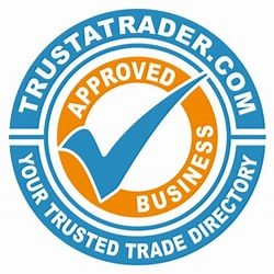 TrustATrader logo featuring a blue checkmark and the text "Approved Business".